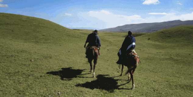 Horse riding in the Andes
