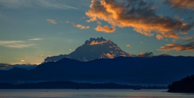 Mount Kinabalu view from Gaya Island