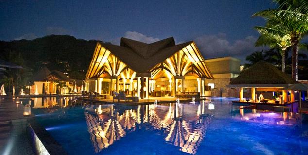 Restaurant & Pool at night