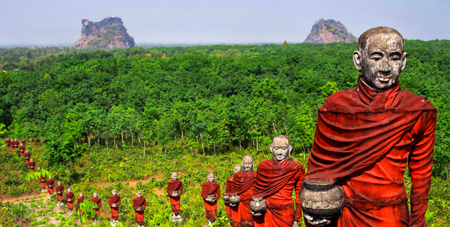 Standing Buddhas near Moulmein